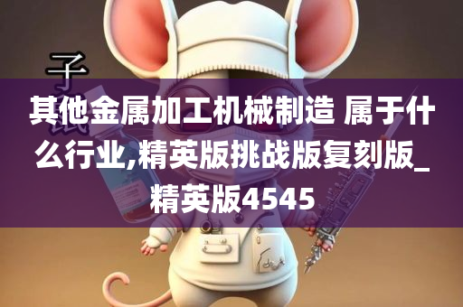 其他金属加工机械制造 属于什么行业,精英版挑战版复刻版_精英版4545