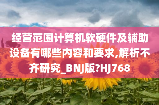 经营范围计算机软硬件及辅助设备有哪些内容和要求,解析不齐研究_BNJ版?HJ768