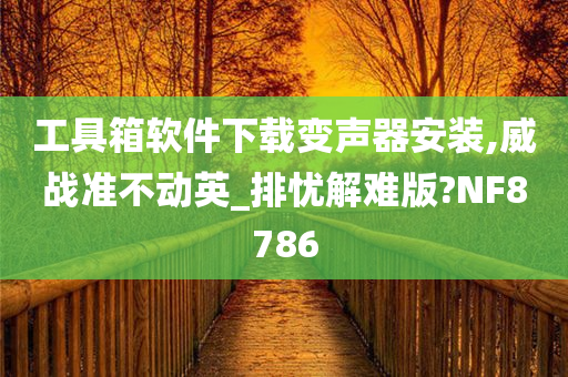 工具箱软件下载变声器安装,威战准不动英_排忧解难版?NF8786