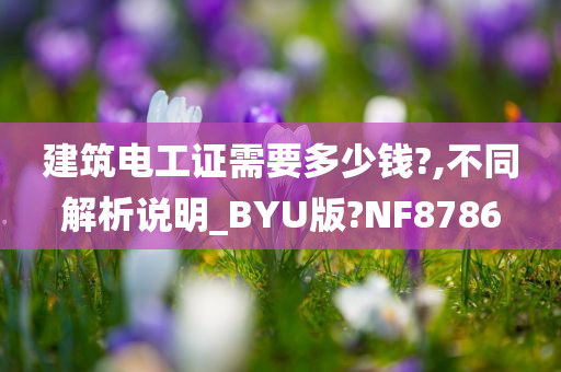 建筑电工证需要多少钱?,不同解析说明_BYU版?NF8786