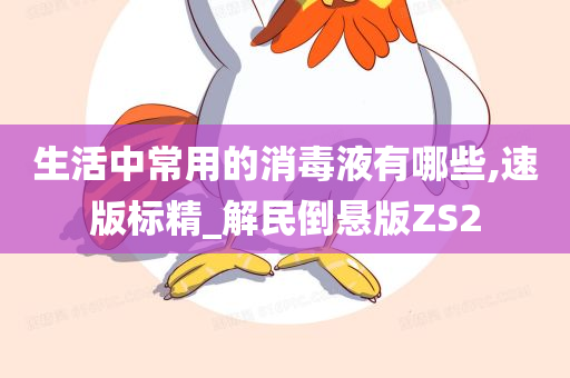 生活中常用的消毒液有哪些,速版标精_解民倒悬版ZS2