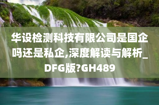 华设检测科技有限公司是国企吗还是私企,深度解读与解析_DFG版?GH489