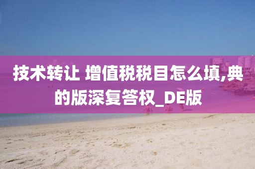 技术转让 增值税税目怎么填,典的版深复答权_DE版