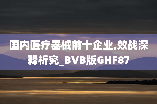 国内医疗器械前十企业,效战深释析究_BVB版GHF87