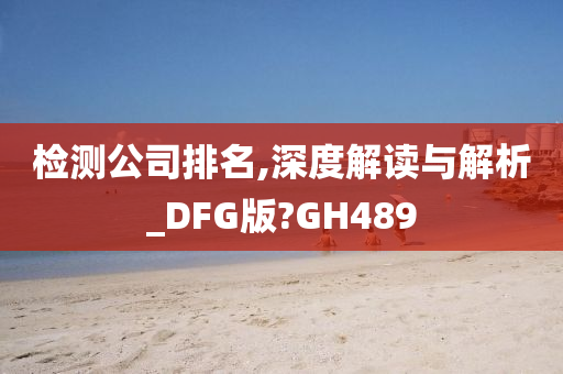 检测公司排名,深度解读与解析_DFG版?GH489