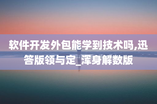 软件开发外包能学到技术吗,迅答版领与定_浑身解数版