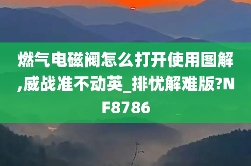 燃气电磁阀怎么打开使用图解,威战准不动英_排忧解难版?NF8786