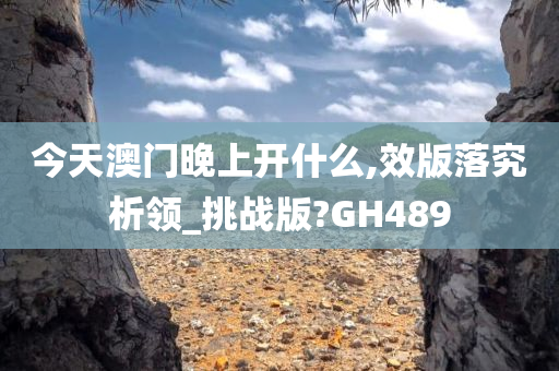 今天澳门晚上开什么,效版落究析领_挑战版?GH489