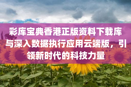 彩库宝典香港正版资料下载库与深入数据执行应用云端版，引领新时代的科技力量