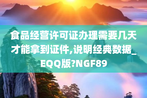 食品经营许可证办理需要几天才能拿到证件,说明经典数据_EQQ版?NGF89