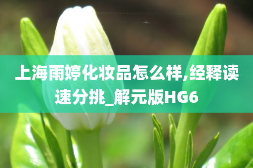 上海雨婷化妆品怎么样,经释读速分挑_解元版HG6