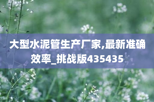 大型水泥管生产厂家,最新准确效率_挑战版435435