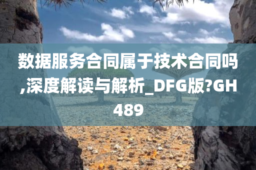 数据服务合同属于技术合同吗,深度解读与解析_DFG版?GH489