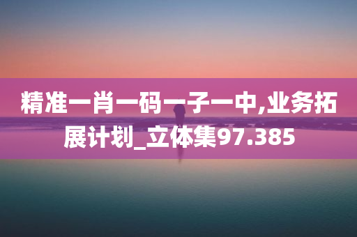 精准一肖一码一子一中,业务拓展计划_立体集97.385