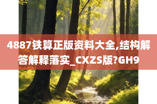 4887铁算正版资料大全,结构解答解释落实_CXZS版?GH9