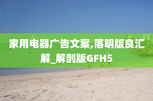 家用电器广告文案,落明版良汇解_解剖版GFH5