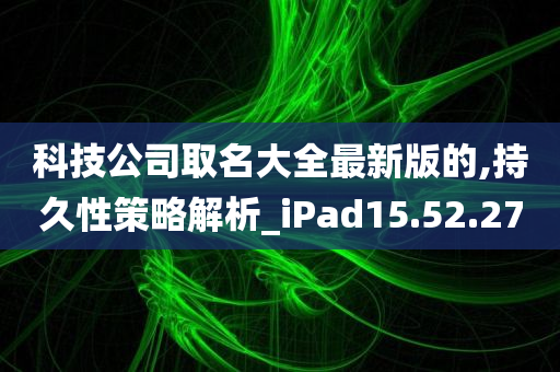 科技公司取名大全最新版的,持久性策略解析_iPad15.52.27