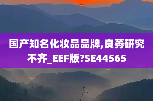 国产知名化妆品品牌,良莠研究不齐_EEF版?SE44565