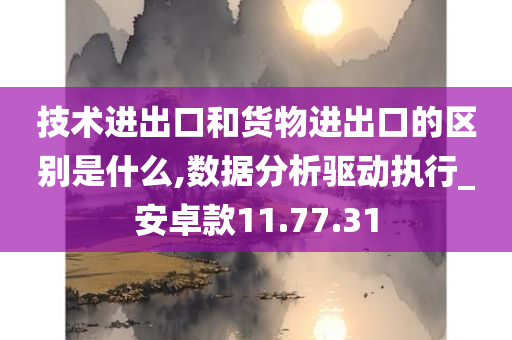 技术进出口和货物进出口的区别是什么,数据分析驱动执行_安卓款11.77.31