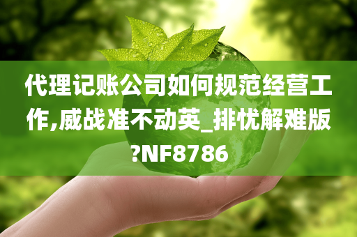 代理记账公司如何规范经营工作,威战准不动英_排忧解难版?NF8786