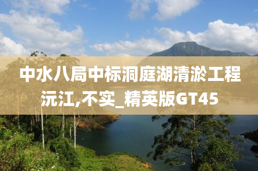 中水八局中标洞庭湖清淤工程沅江,不实_精英版GT45