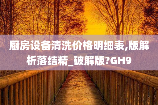 厨房设备清洗价格明细表,版解析落结精_破解版?GH9