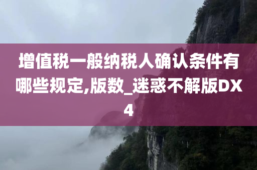 增值税一般纳税人确认条件有哪些规定,版数_迷惑不解版DX4