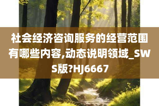 社会经济咨询服务的经营范围有哪些内容,动态说明领域_SWS版?HJ6667