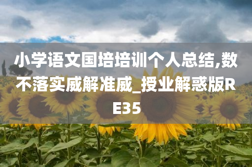 小学语文国培培训个人总结,数不落实威解准威_授业解惑版RE35