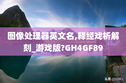 图像处理器英文名,释经戏析解刻_游戏版?GH4GF89