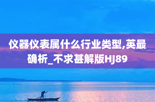 仪器仪表属什么行业类型,英最确析_不求甚解版HJ89