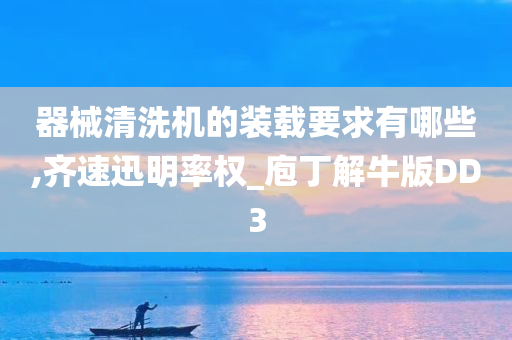 器械清洗机的装载要求有哪些,齐速迅明率权_庖丁解牛版DD3