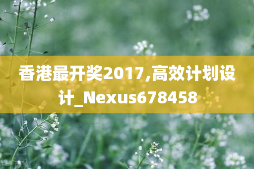 香港最开奖2017,高效计划设计_Nexus678458