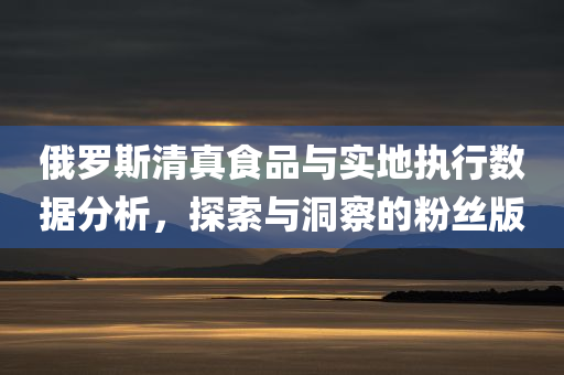 俄罗斯清真食品与实地执行数据分析，探索与洞察的粉丝版