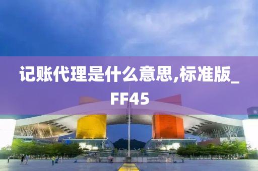 记账代理是什么意思,标准版_FF45