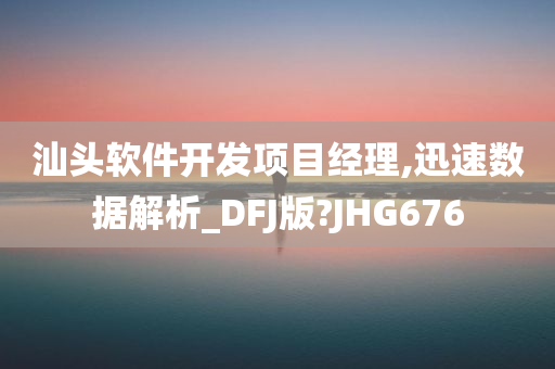 汕头软件开发项目经理,迅速数据解析_DFJ版?JHG676