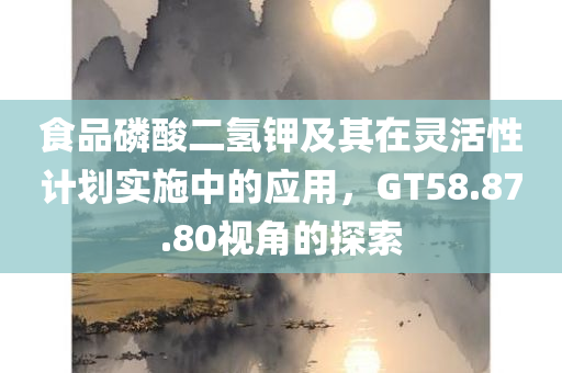 食品磷酸二氢钾及其在灵活性计划实施中的应用，GT58.87.80视角的探索