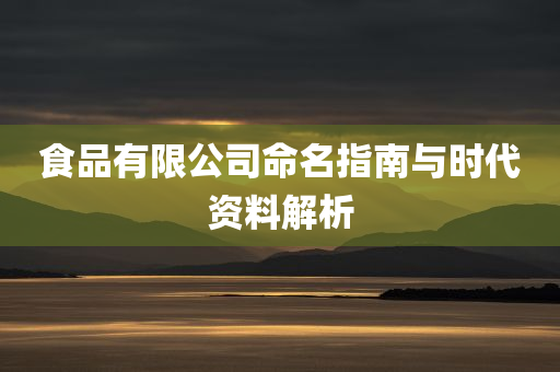 食品有限公司命名指南与时代资料解析