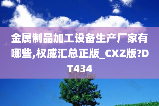 金属制品加工设备生产厂家有哪些,权威汇总正版_CXZ版?DT434