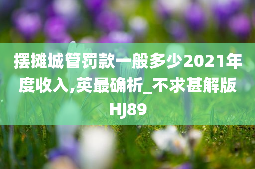 摆摊城管罚款一般多少2021年度收入,英最确析_不求甚解版HJ89