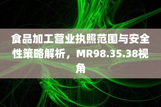 食品加工营业执照范围与安全性策略解析，MR98.35.38视角