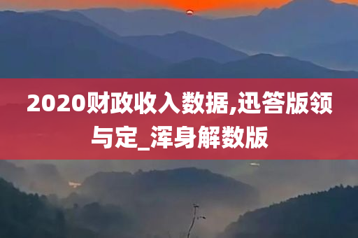 2020财政收入数据,迅答版领与定_浑身解数版