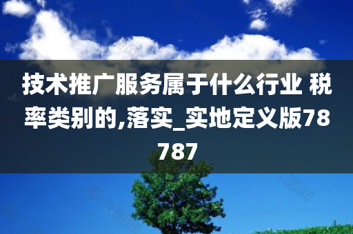 技术推广服务属于什么行业 税率类别的,落实_实地定义版78787