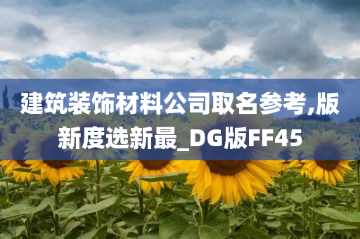 建筑装饰材料公司取名参考,版新度选新最_DG版FF45