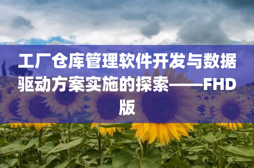 工厂仓库管理软件开发与数据驱动方案实施的探索——FHD版