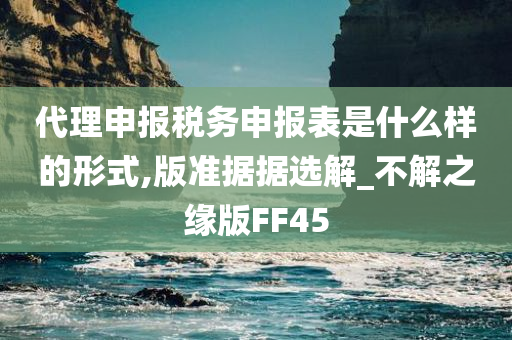 代理申报税务申报表是什么样的形式,版准据据选解_不解之缘版FF45