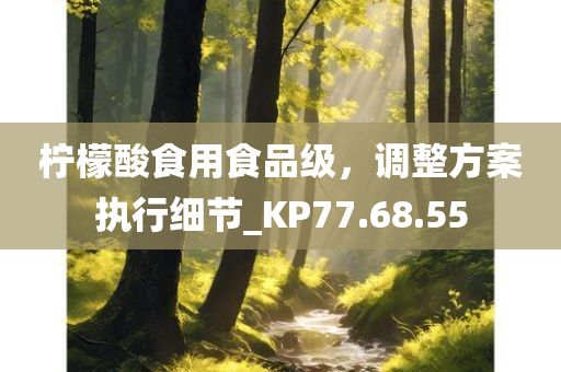 柠檬酸食用食品级，调整方案执行细节_KP77.68.55