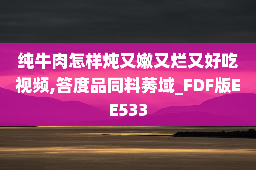 纯牛肉怎样炖又嫩又烂又好吃视频,答度品同料莠域_FDF版EE533